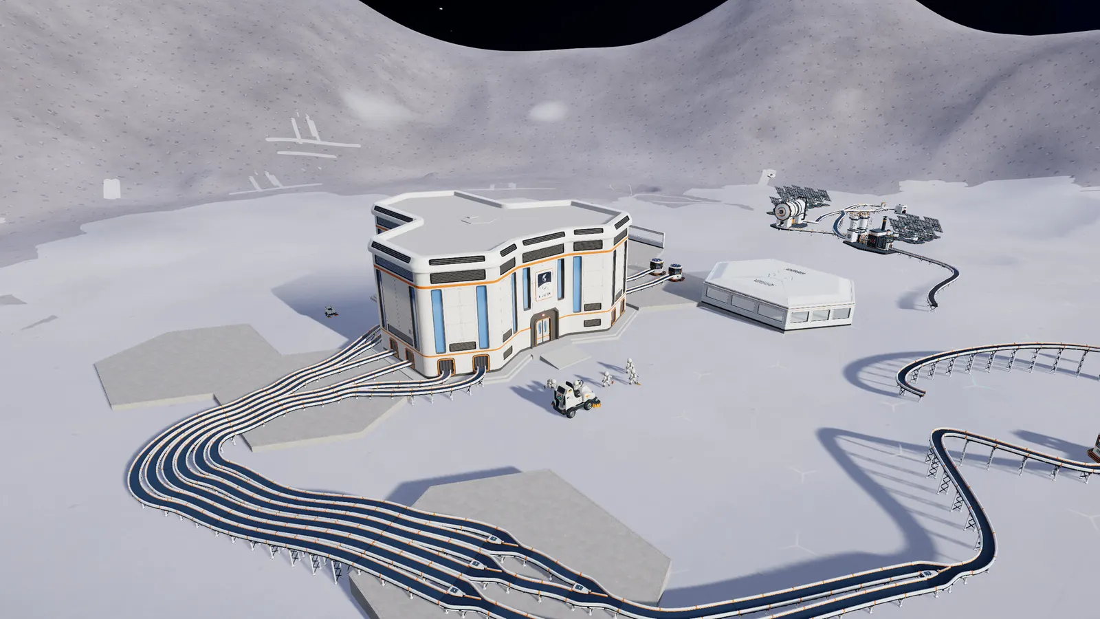 A large sweeper on the lunar surface