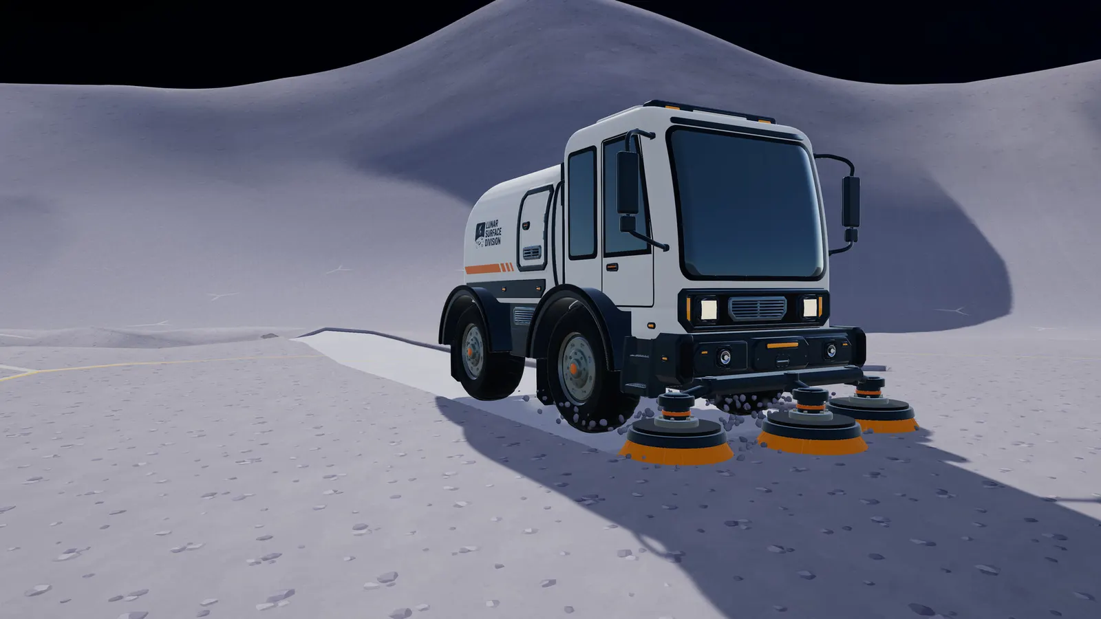 A solar farm with an astronaut in Moon Sweepers